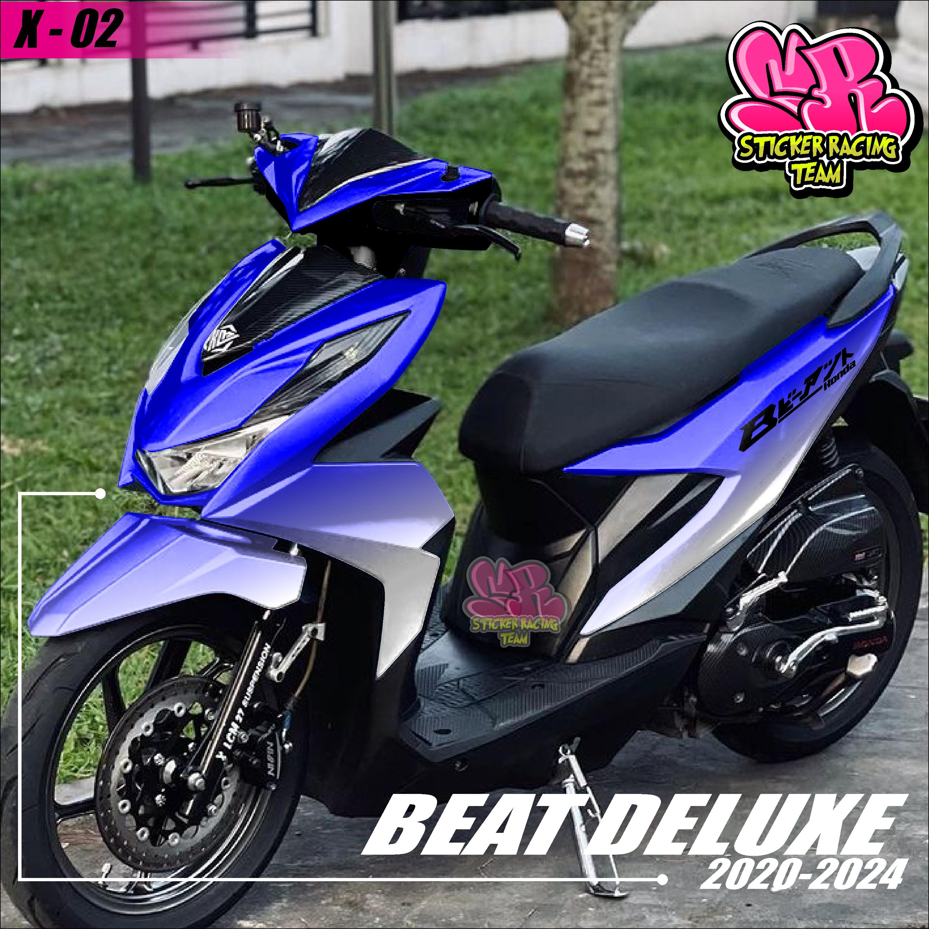 Sticker Decal Full Body Honda Beat Deluxe Beat Street 2020 2021 2022 2023 2024 Sticker Beat Deluxe Street Gradasi Racing Beat Gradasi Rainbow SR X 02