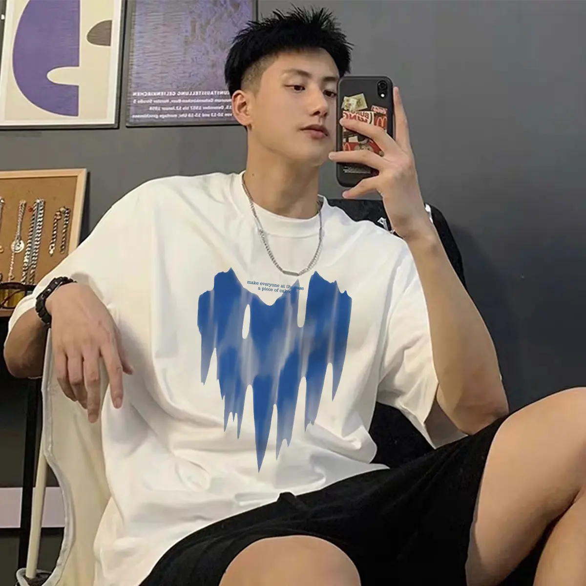 T-shirt Atasan Baju Kaos Oversize Pria Putih Lengan Pendek Dewasa Distro Keren Premium Katun Combed C570 C571