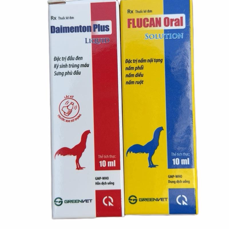 COMBO Dr.Rin Daimenton & Nấm Dùng cho Gà ốm lườn tái mặt chậm tiêu phân xanh kén ăn nấm đẹn họng chướng diều ăn cát uống nước nhiều