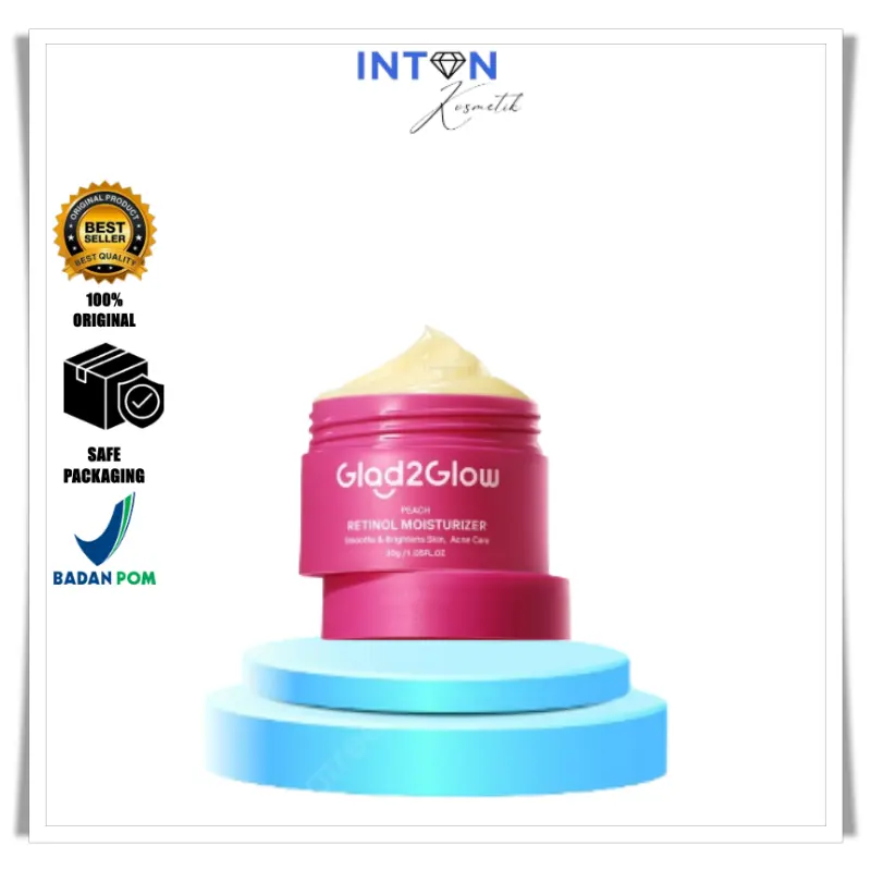 Glad2Glow Peach RETINOL MOISTURIZER Smooths & Brightens Skin, Acne Care 30g