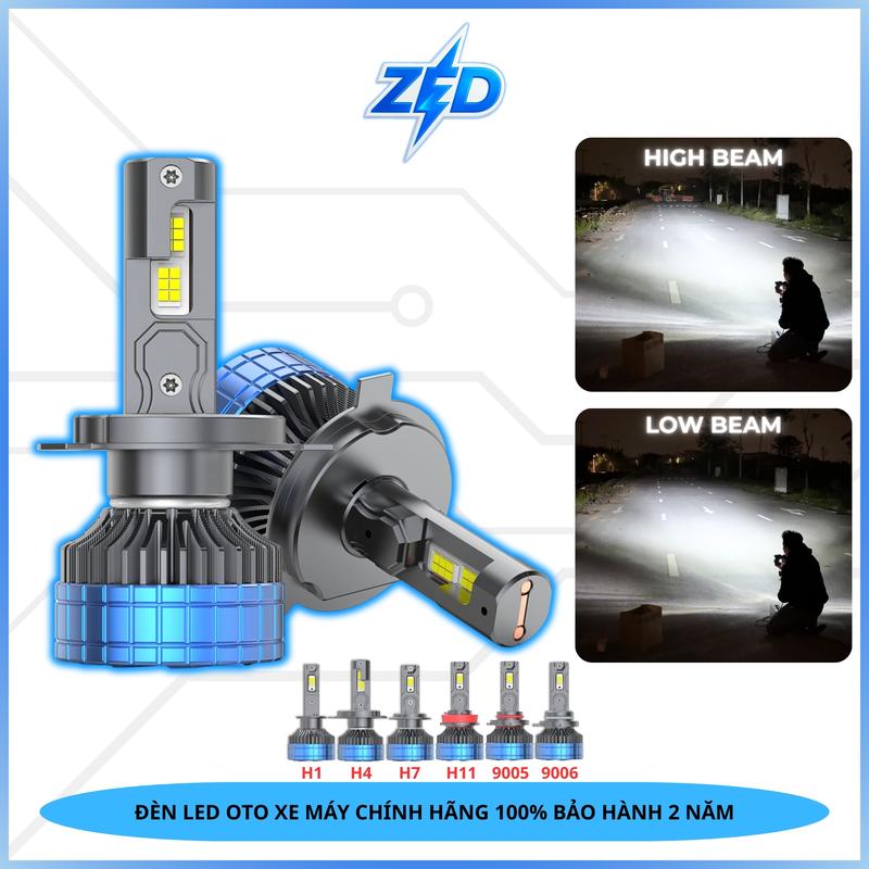 Chuẩn Hãng ZEDLIGHT Đèn Pha LED A85 - Hàng Cao Cấp 85W 6000K Sáng Trắng Gom Pha Cực Mạnh Chuyên Lắp Oto Chân H1 H4 H7 H11 9005 9006