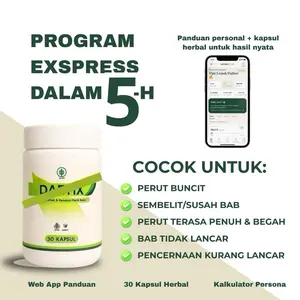 (BEST SELLER)  DT Kapsul DT Booster Original Ijo Perut Buncit Isi Super 30 Kapsul + Panduan Suplemen Kesehatan Herbal & Jamu Meningkatkan BAB dan Bak
