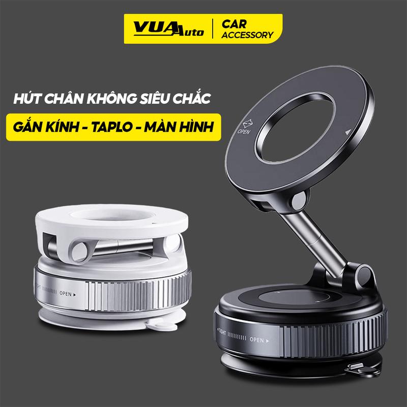 Giá đỡ điện thoại trên ô tô K007 VuaAuto nam châm từ tính hít chân không gắn kính, taplo siêu chắc chắn