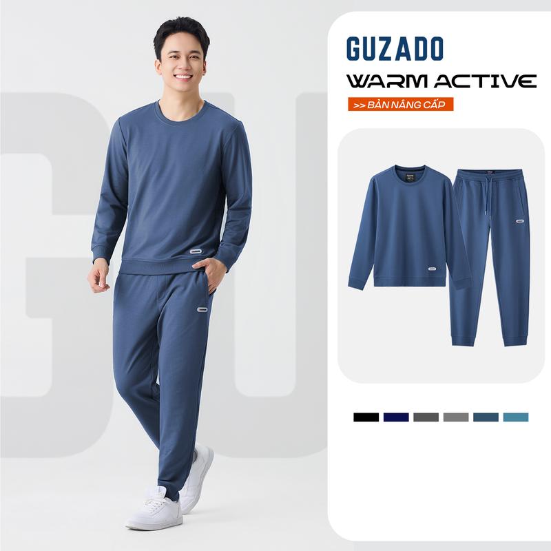 Bộ Đồ Quần Áo Nỉ GUZADO 7 Màu Vải Nỉ Da Cá Dày Dặn, Ấm Áp, Thiết Kế Trơn Basic Dễ Mặc Hằng Ngày GBN01 -GCBN26W001