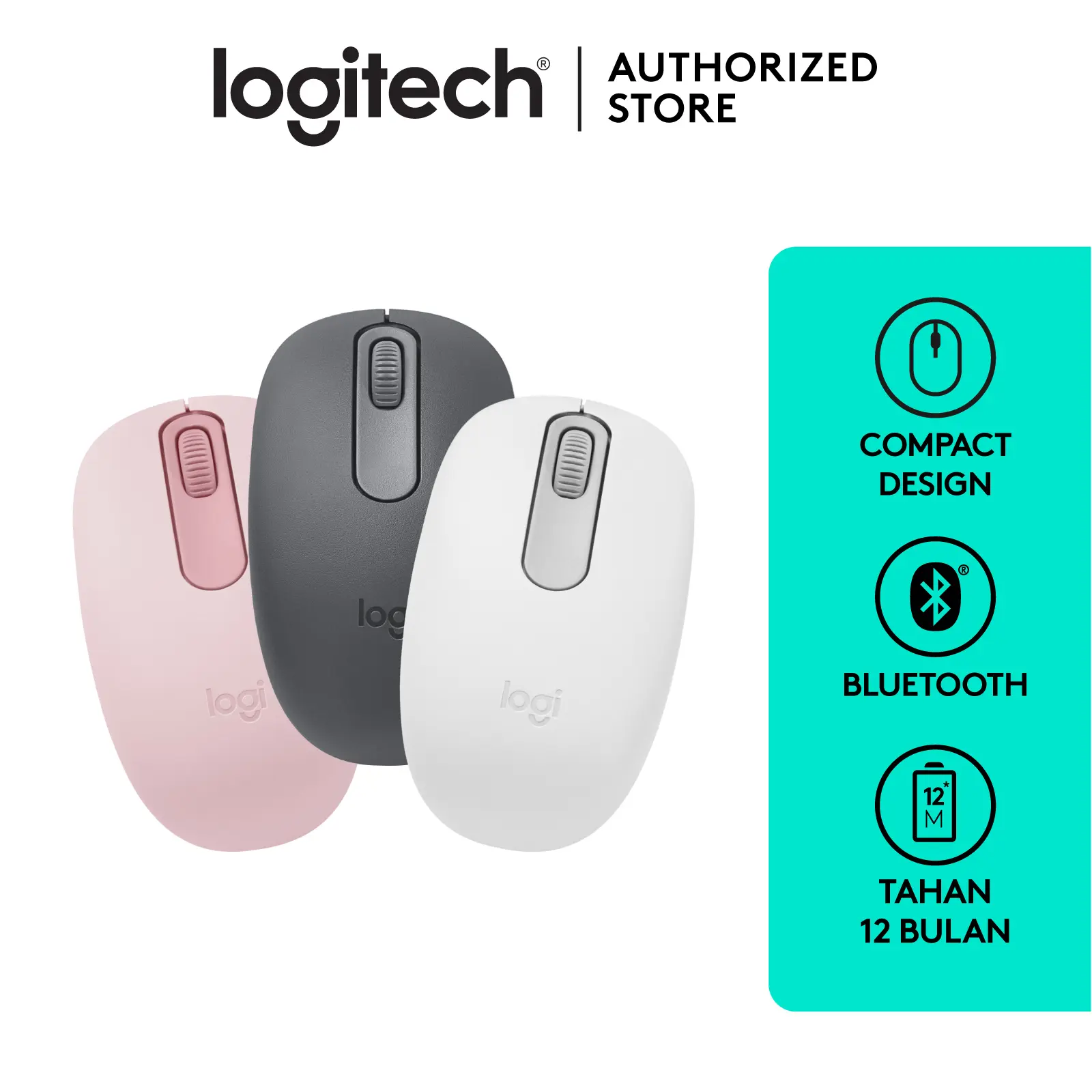 Mouse Wireless (Nirkabel) Bluetooth Logitech M196, Mouse Ringkas dan Portabel untuk Laptop, Tablet, dan Lainnya, Baterai 12 Bulan, Penelusuran Mulus, Kompatibel Dengan PC dan Mac, Windows, dan macOS