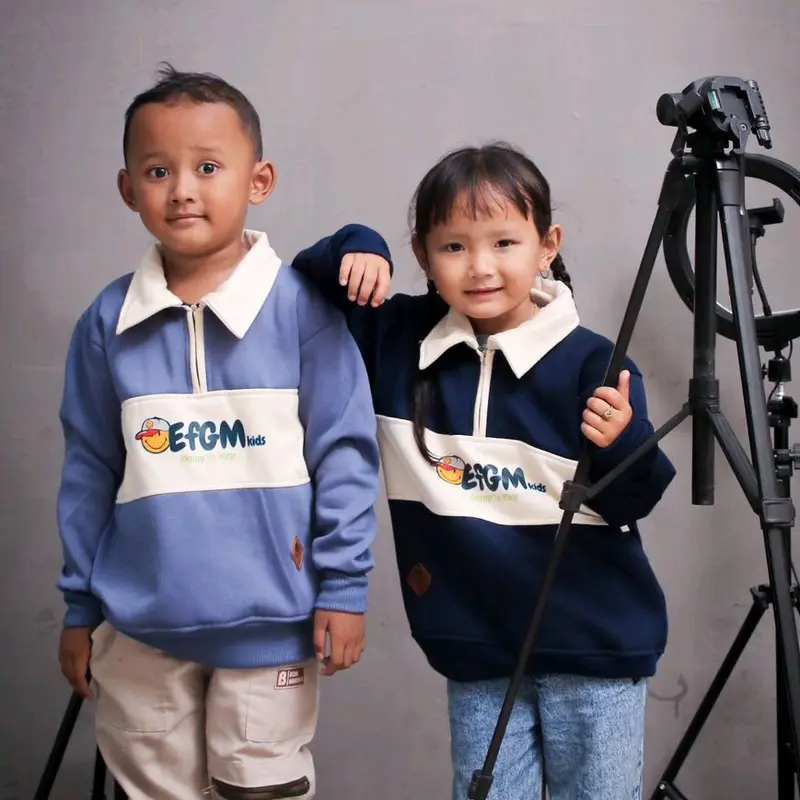 Jaket Anak Casual Rugby Stipe Crem Unisek Vintage Outfit Sablon EFGM kids Fashion 3