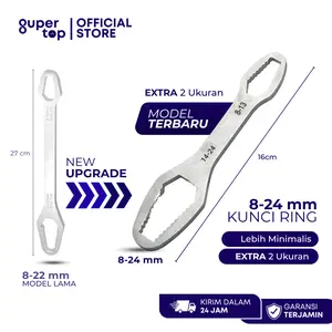 Kunci Ring Pas Universal All in 1 8-24mm Double Head Torx Wrench Multi Size Kunci Ring Reparasi Universal dengan 2 Kepala dan Material Chrome Vanadium