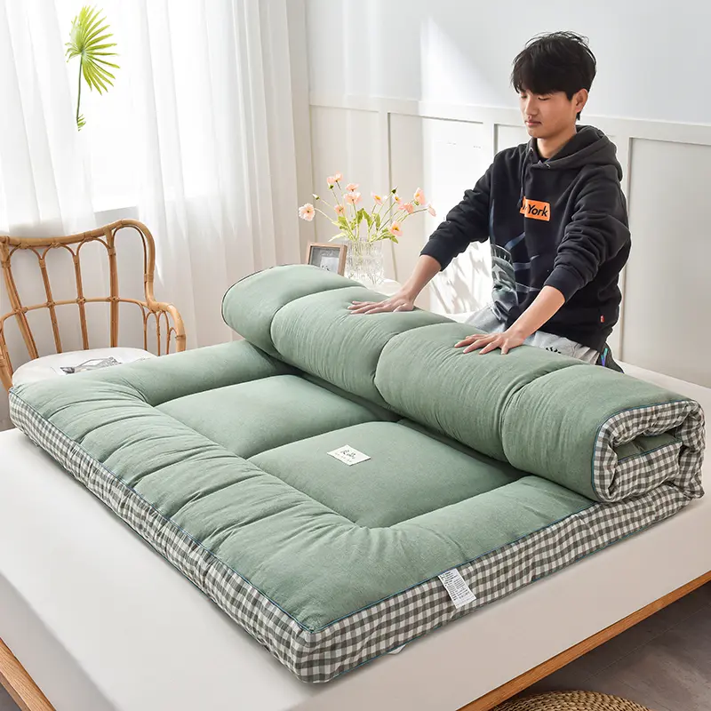 Get the goods ready.！Anti-bacterial and anti-mite mattress, Queen/Single/King Thicker Cotton Folding floor Mattress Topper Tatami