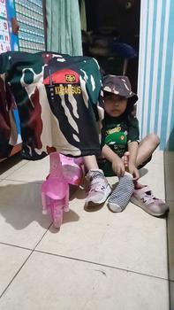 Product Review of Setelan kaos anak tangan pendek loreng malvinaz || Satu setel kaos dan celana loreng army bahan dryfit kids unisex Bordir Fashion from D** J**d 3