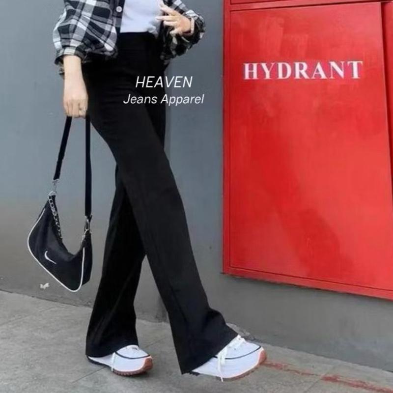 Celana Highwaist Cutbray Jeans Loose   Panjang Wanita Korean Style Denim Melar Kekinian Cewek 3