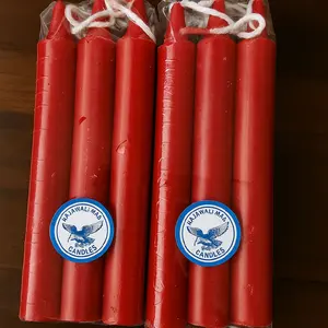 Lilin Rajawali Mas Merah 13cm Isi 6 – Lilin Awet dan Berkualitas