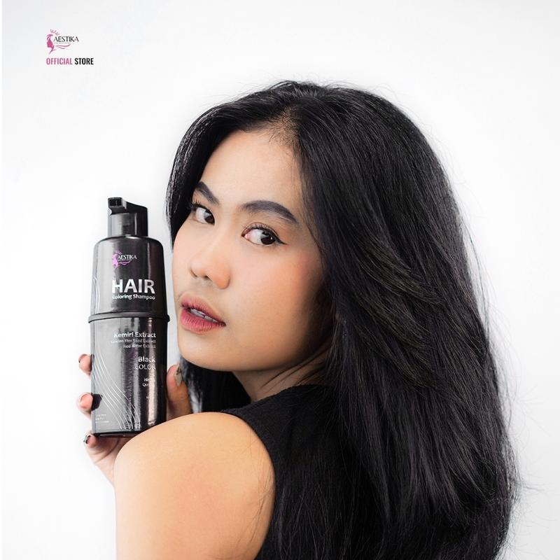 PROMO SPECIAL-Original Aestika Shampo Penghitam Rambut Beruban - Hair coloring shampoo, Penghitam rambut, Penghitam uban 5