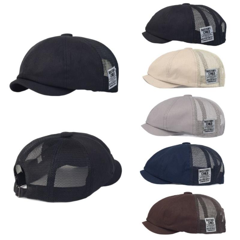 Vintage Short Brim Octagonal Hat Breathable Sun Protection Berets ...