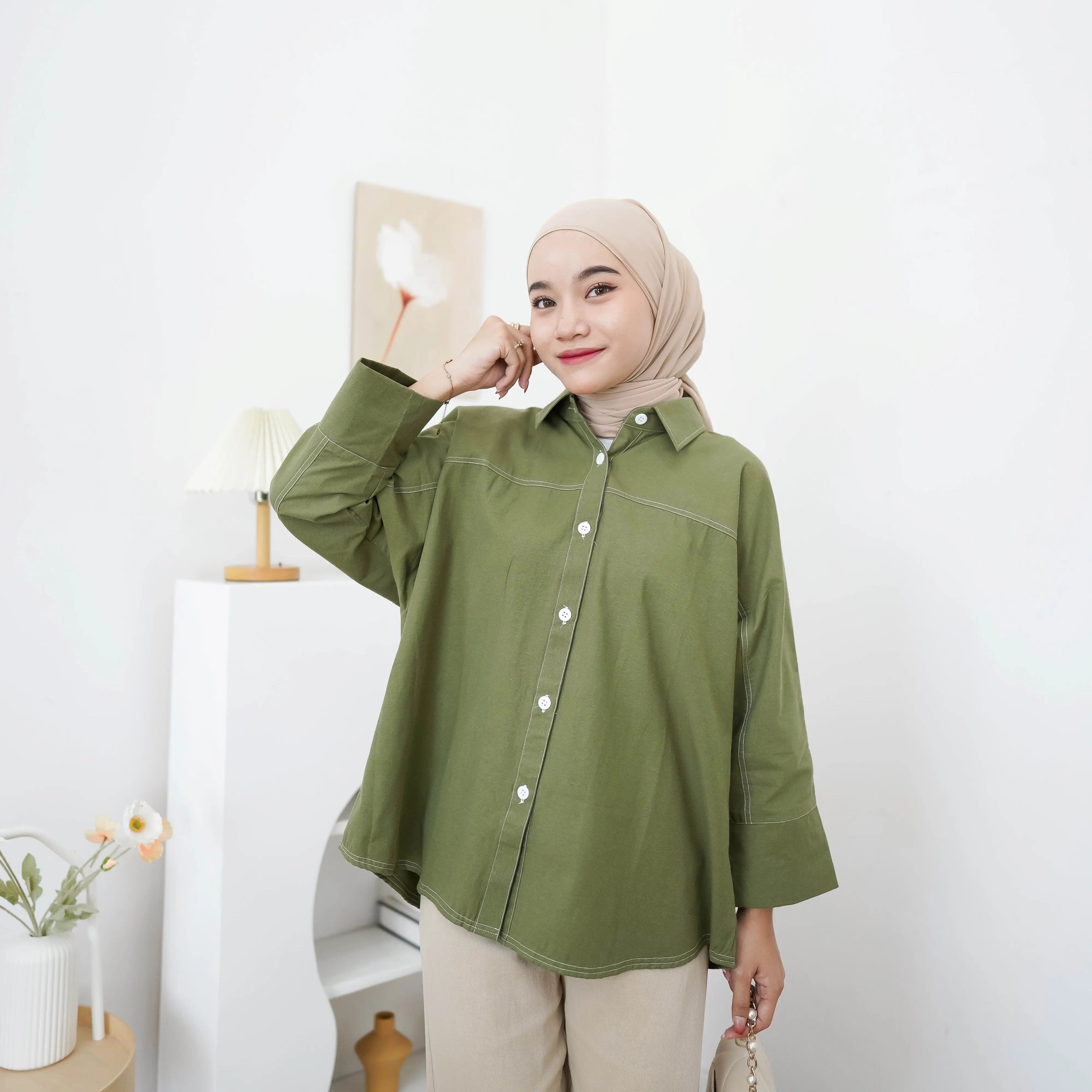 Danilla Oversize byEDek - Blouse Oversize - Kemeja Oversize - Blouse Wanita - Kemeja Wanita Terbaru Baju Katun Atasan Basic