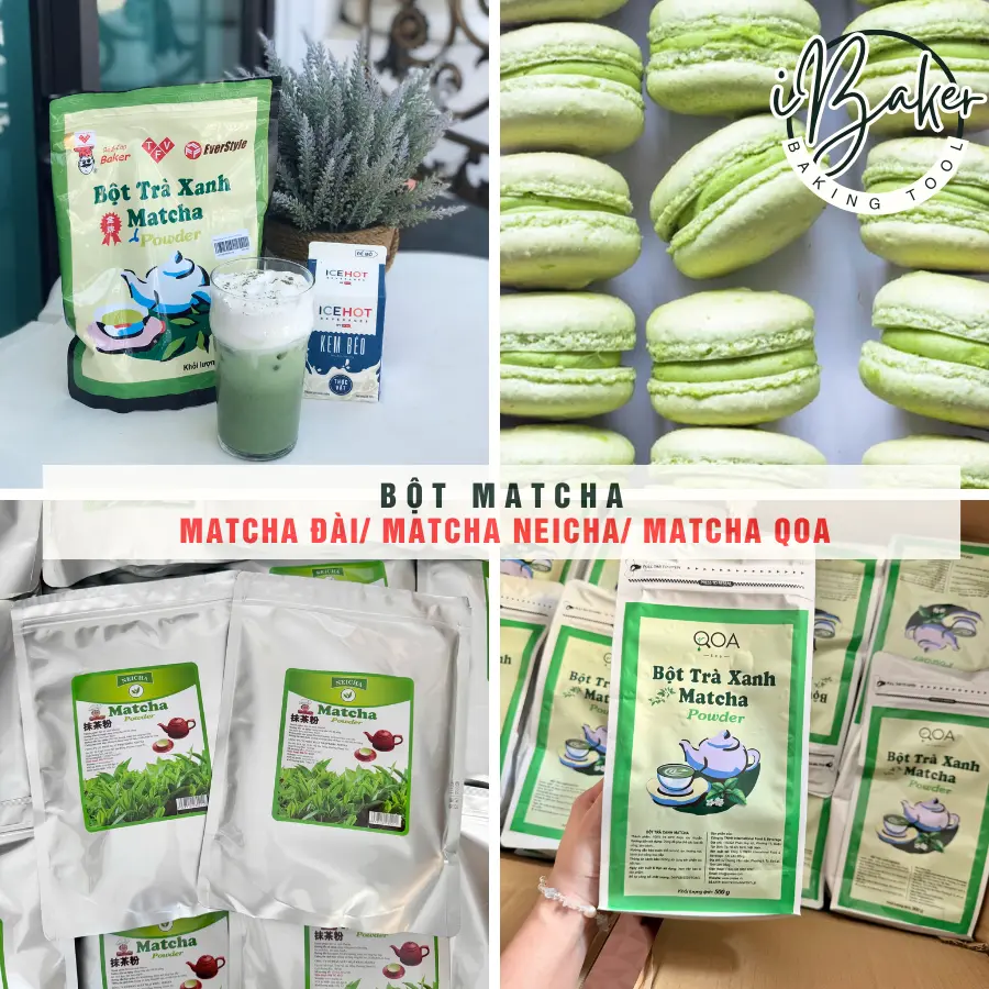 [50g/100g/500g] Bột Matcha (bột trà xanh) Đài Loan Everstyle Mũ Đỏ/ Matcha Neicha Đài Mũ Trắng/ Matcha QOA