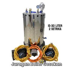 Setrika Uap Api Besar Boiler Laundry Kapasitas 20 Liter 2 Setrika Fullset Lengkap packing Kayu