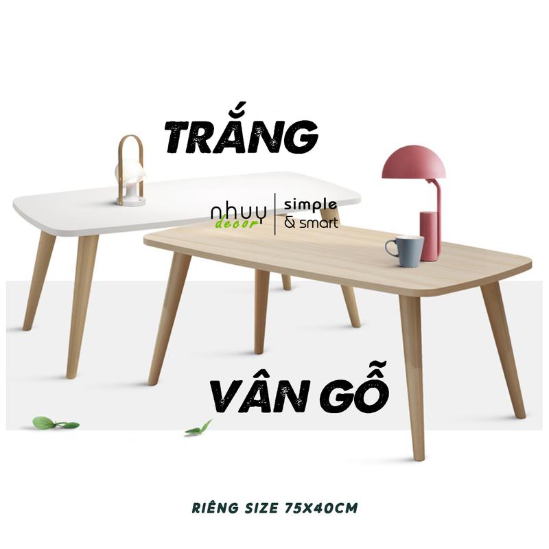 Bàn chữ nhật kích thước 75x40cm xinh xắn, xoay chân gấp gọn tiện tợi chắc chắn, bàn học bàn trà sofa, bàn làm việc NHU Y DECOR