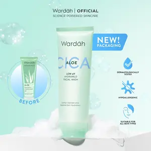[REFAL HADY'S FAVORITE] Wardah Cica Aloe Low pH Hydramild Facial Wash Nature Daily Sabun Cuci Muka Membersihkan secara Lembut dan Menghidrasi Kulit dengan Kandungan Aloe Vera Centella Asiatica for All Skin Types Non Comedogenic Non Acnegenic - Skincare