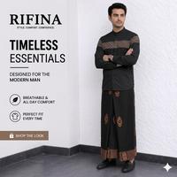 Gambar Rifina Set Sarko Sarung dan Koko Bahan Katun Baju Muslim Dewasa Pria Trendy 2026 - Putih, M, Hitam dari RifinaOfficial_NEW Kab. Pekalongan 2 Tokopedia