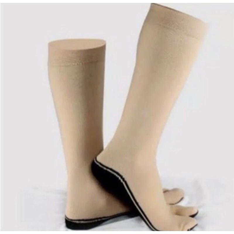 3 Pasang Kaos Kaki Panjang Muslimah Jempol Telapak Hitam Warna Coklat Wanita Dewasa 4