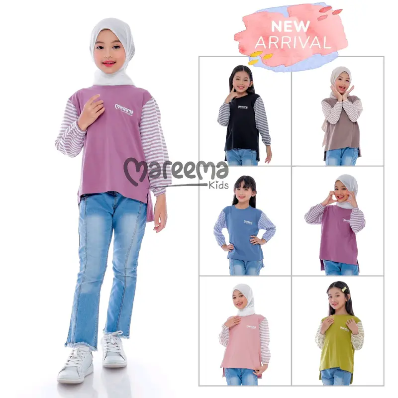 Atasan Baju Kaos Anak Perempuan Lengan Panjang Kekinian Terbaru Usia 5 Sampai 14 Tahun Fashion 0