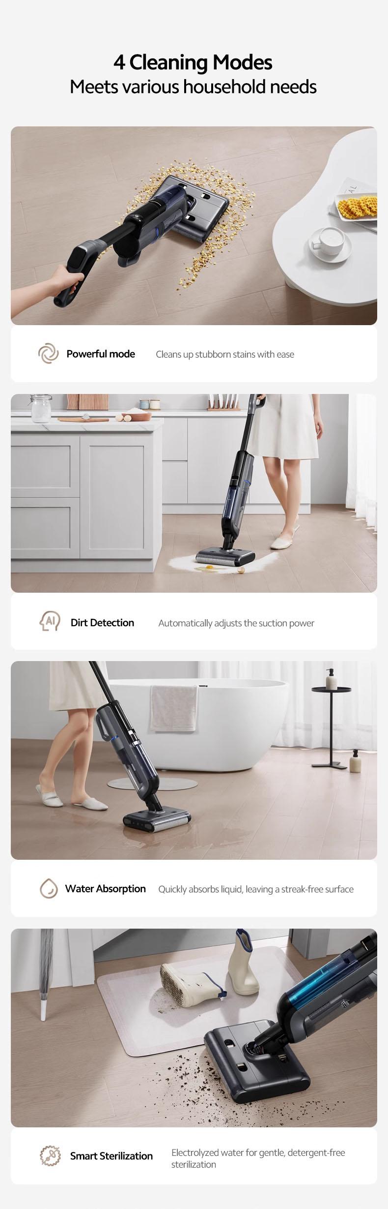 Product Introduction of Vaqoo Q09 Wet Dry Vacuum Cleaner Smart Auto Dirt Detection Self-Cleaning Sterilisation 45