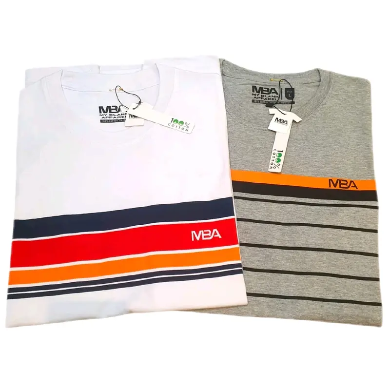 Buy 1 Get 1 Free(Dapat 2 Kaos)Pakaian Kaos Pria Wanita Dewasa MBA My Blank Apparel 100% Cotton 24s Edisi Motif Garis Salur Casual Formal. Baju Pria dan Wanita Dewasa -  Atasan Santai  Standar Lengan Pendek Distro Keren Katun Lembut Nyaman Panjang 3
