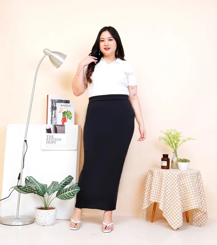 HYGET ROK SPAN PANJANG SCUBA SIZE JUMBO | Rok Kerja Formal | Rok Basic 0