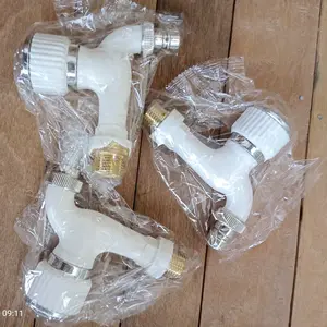 SJT - Kran Air Bulat Plastik Pvc Keran Kamar Mandi Taman Tembok Mahkota 1/2 & 3/4 Inch Honxi Kristal