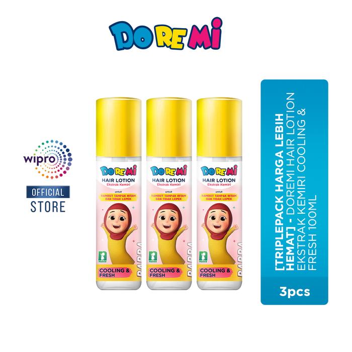 Gambar [TRIPLEPACK HARGA LEBIH HEMAT] - Doremi Hair Lotion Ekstrak Kemiri Cooling & Fresh 100ml dari wiprounzaid Kota Administrasi Jakarta Barat Tokopedia