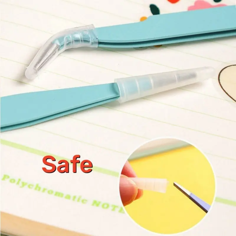 Pinset sticker macaron Penjepit scrapbook Pinset bulu mata Tweezers jurnal Pinset lengkung gundam bengkok multifungsi 3