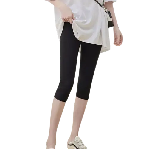 Legging pendek 3/4 Standart - Legging Spandex Licin Fit Lembut Nyaman Wanita 0