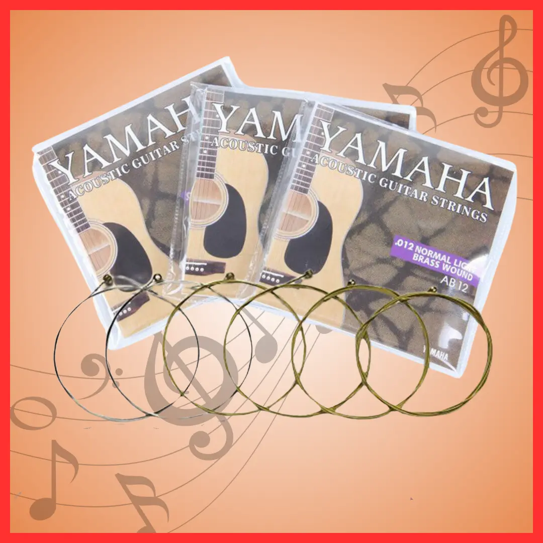 Yamaha Acoustic Guitar Strings Complete 6-Piece Full Set .010 for Clear and Balanced Sound Quality