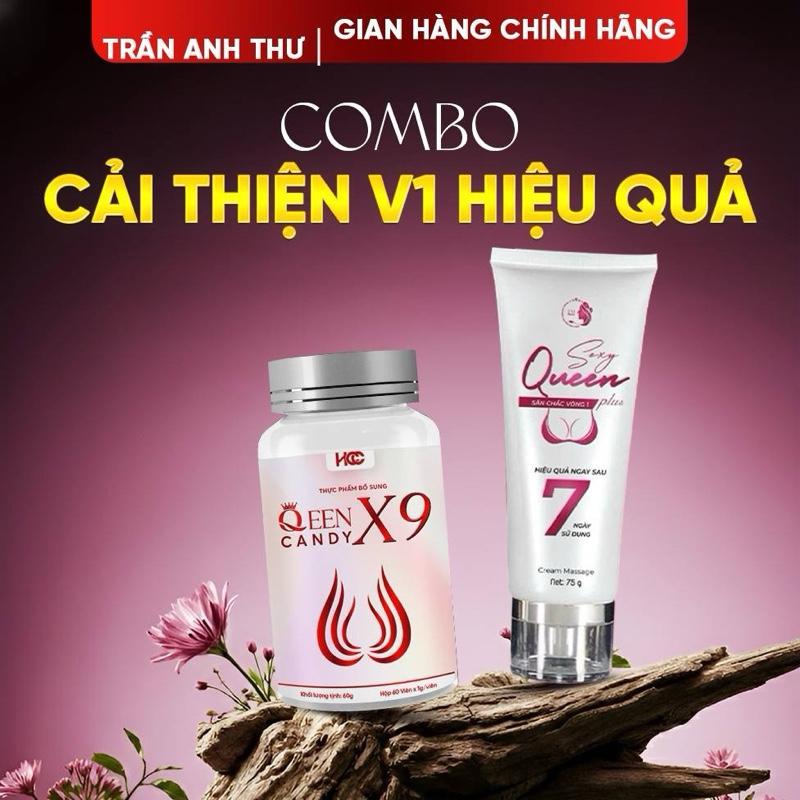    1 combo   Kem + Kẹo QUEEN CANDY X9 