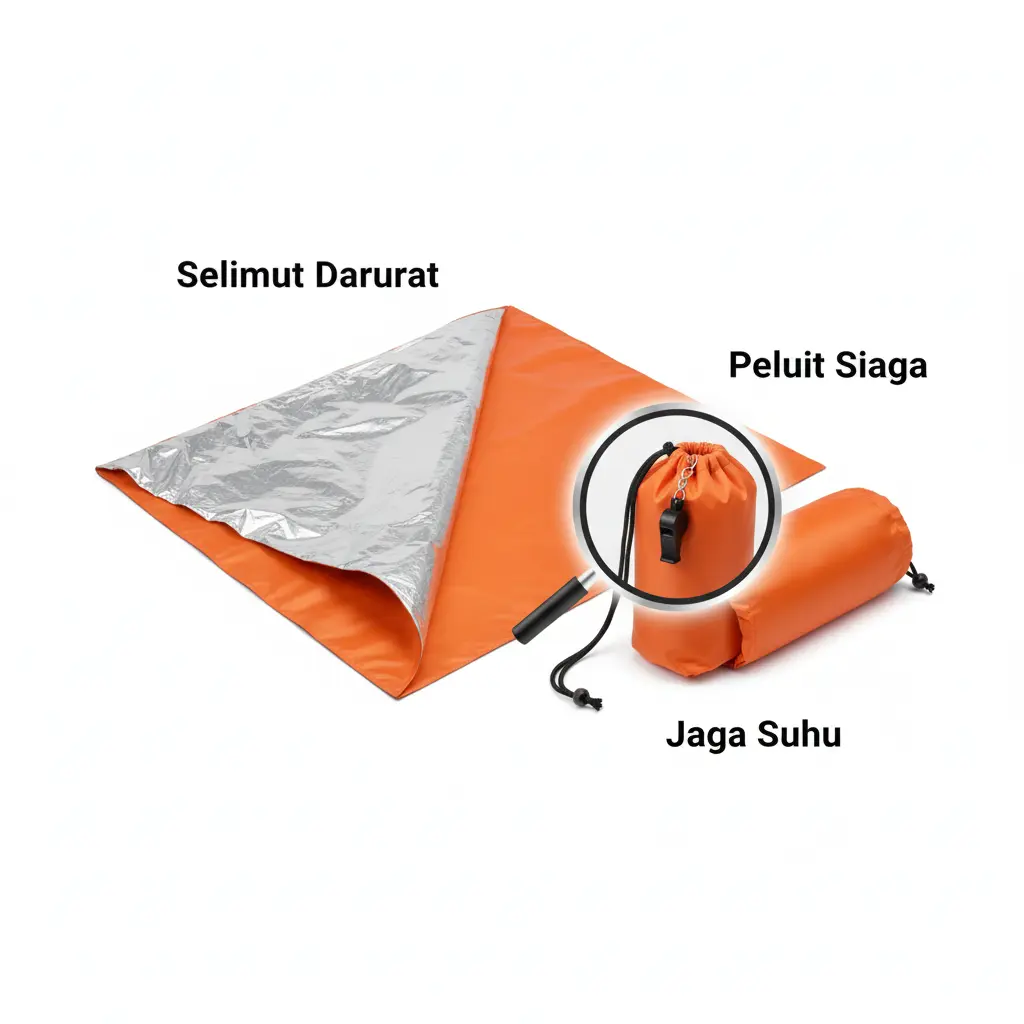 Selimut Darurat Emergency Blanket Mylar Thermal Survival Camping Outdoor Waterproof Multifungsi