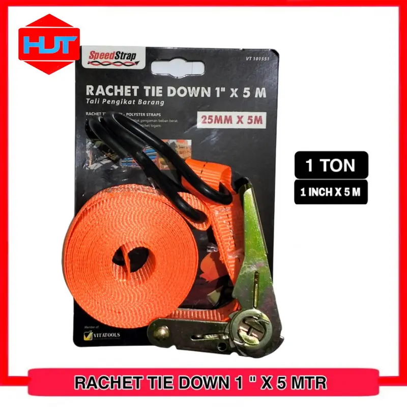 Rachet Tie Down SpeedStrap 1"x5M Tali Pengikat Barang Strap Ikat 5 Meter 1 TON 0