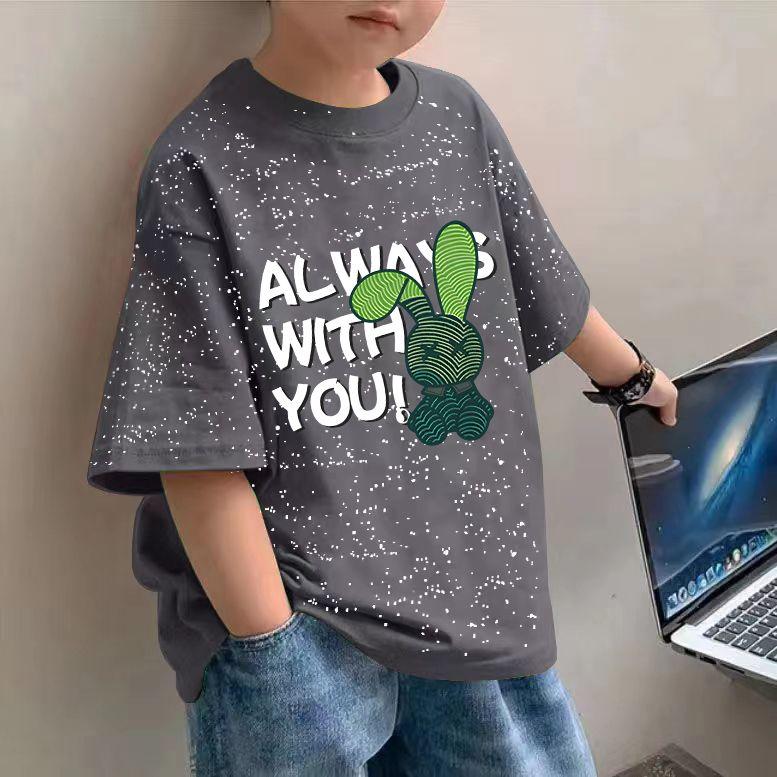 Áo Thun Cotton Nguyên Chất Cho Bé Trai Và Trẻ Em, Thời Trang Hàng Đầu, Phong Cách Ins, Ngắn Tay, Đẹp Trai, Thích Hợp Cho Mùa Hè, Trang Phục Người Nổi Tiếng Trên Internet, Quần Áo Trẻ Em Hàn Quốc áo thun bé trai mặc tết 7