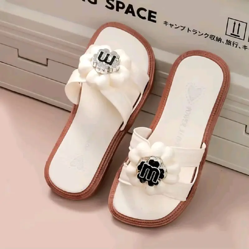 Sandal selop fashion anak perempuan Bunga sandal slip on import anak wanita sendal karet jelly kaki 24-35 7