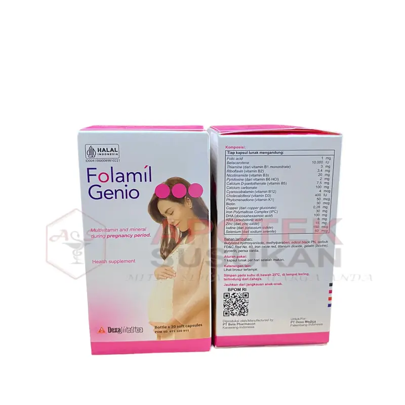 FOLAMIL GENIO ISI 30 KAPSUL UNTUK MEMENUHI KEBUTUHAN IBU HAMIL TM 1-2 0