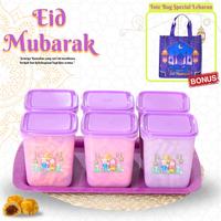 Gambar Cpm paket toples lebaran voxy m  7 in 1 (voxy m 6 pcs +nampan bonus tas lebaran 1 - voxy m ketupat ungu ,nampan bonus tas lebaran dari CPM Shop_NEW Kota Tangerang 3 Tokopedia