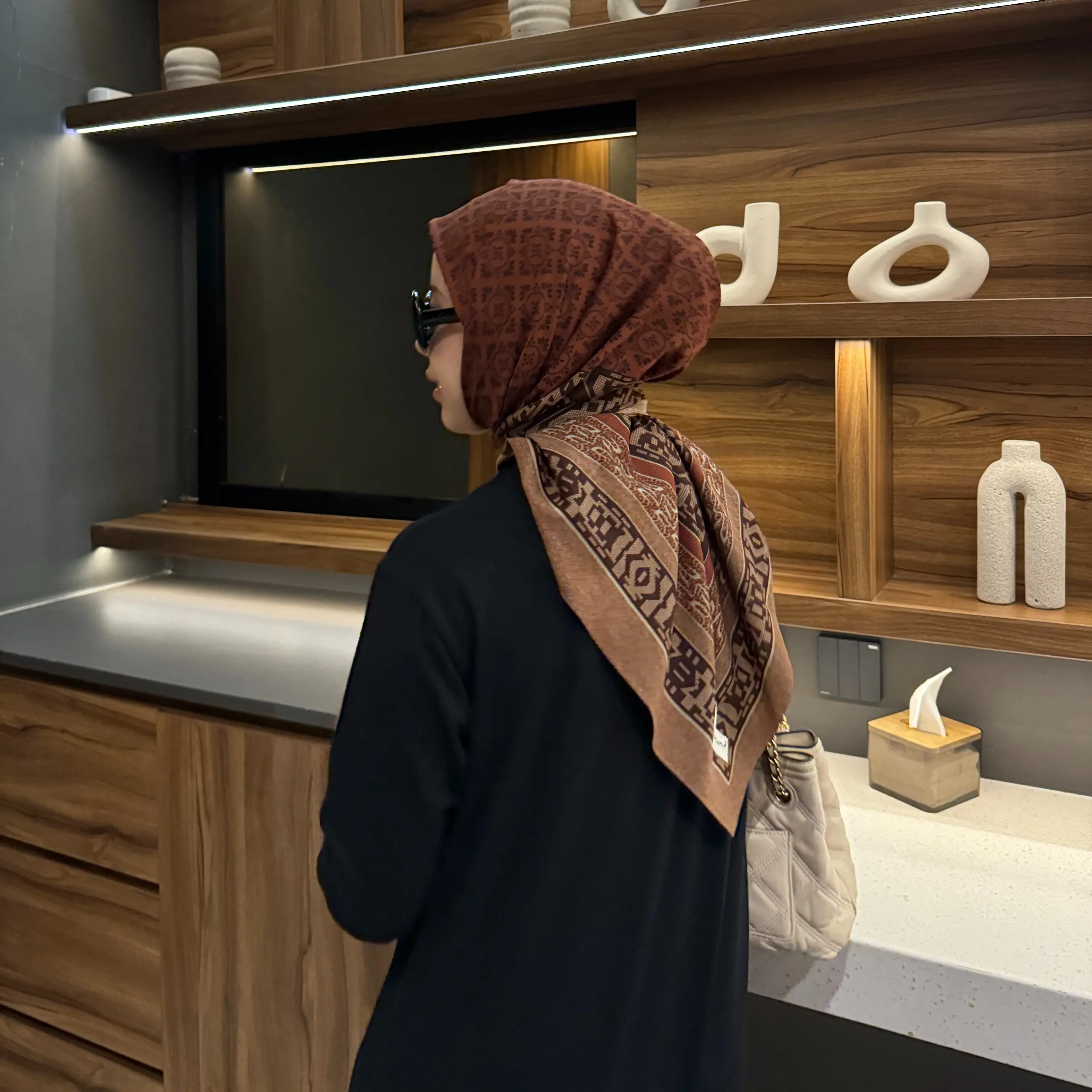 Seyma - Hijab Voal Motif Eksklusif Malaysia - Segiempat Nyaman