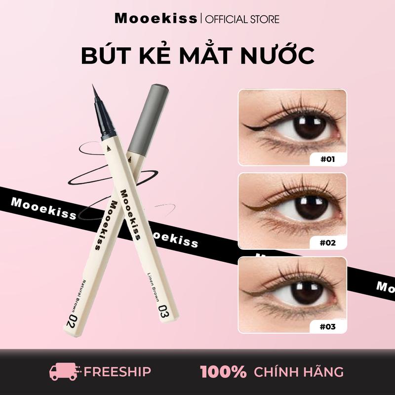  Bút kẻ mắt nước Mooekiss chống lem đầu bút siêu mảnh dễ điều khiển vẽ đường eyeliner sắc nét 0.5ml 