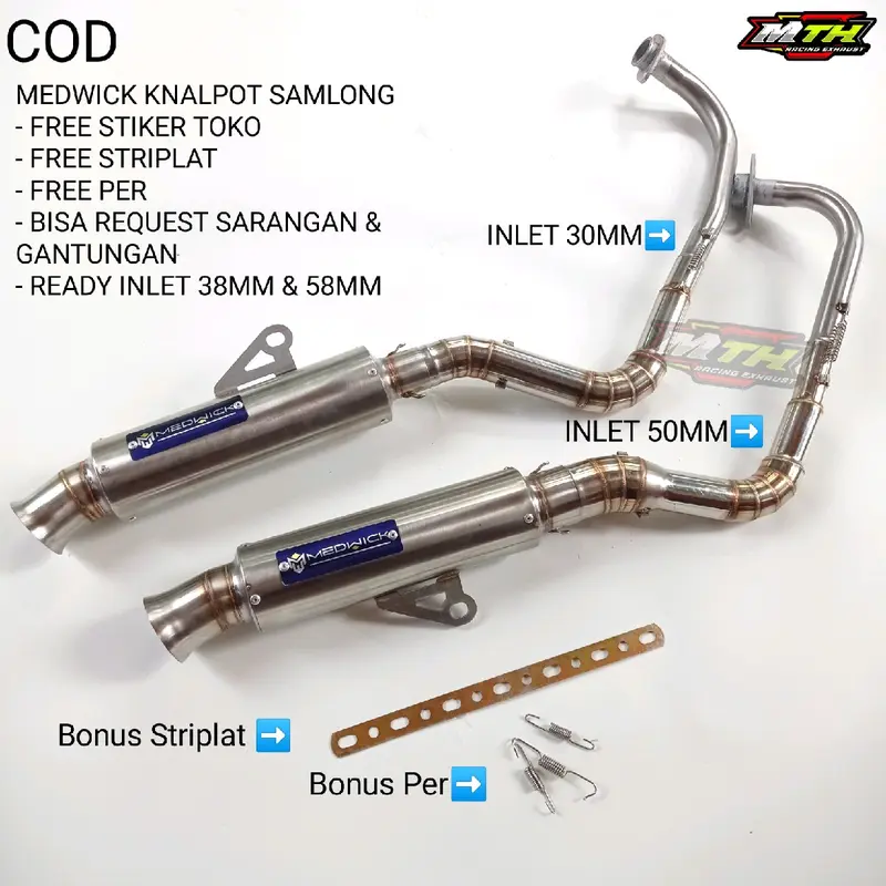 MEDWICK, Knalpot Samlong N max, Airox, PCX, ADV, Vario, Secopy, Beat, Genio, vino, Mio, Lexi dll 2