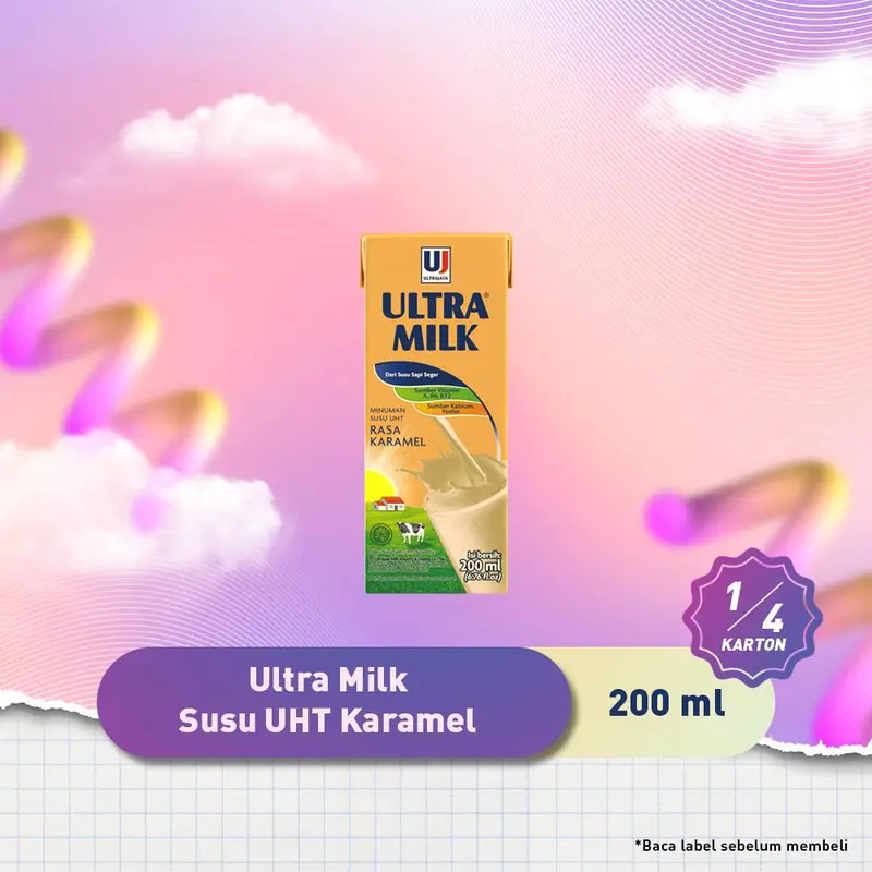 Ultra Milk Susu UHT Caramel 200ml 1/4 karton (6 pcs) 1