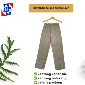 CELANA KREM - SERAGAM SEKOLAH - CELANA PANJANG KREM TEBAL AMERICAN DRILL