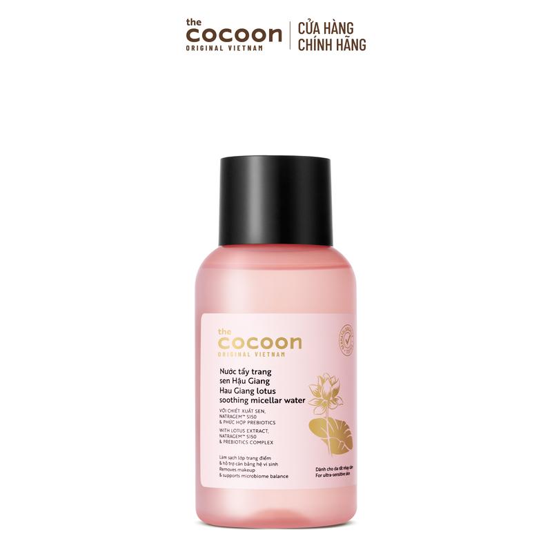 Nước Tẩy Trang Sen Hậu Giang sạch bụi siêu mịn PM1.0 có prebiotics dịu êm cho da rất nhạy cảm Cocoon 140ml