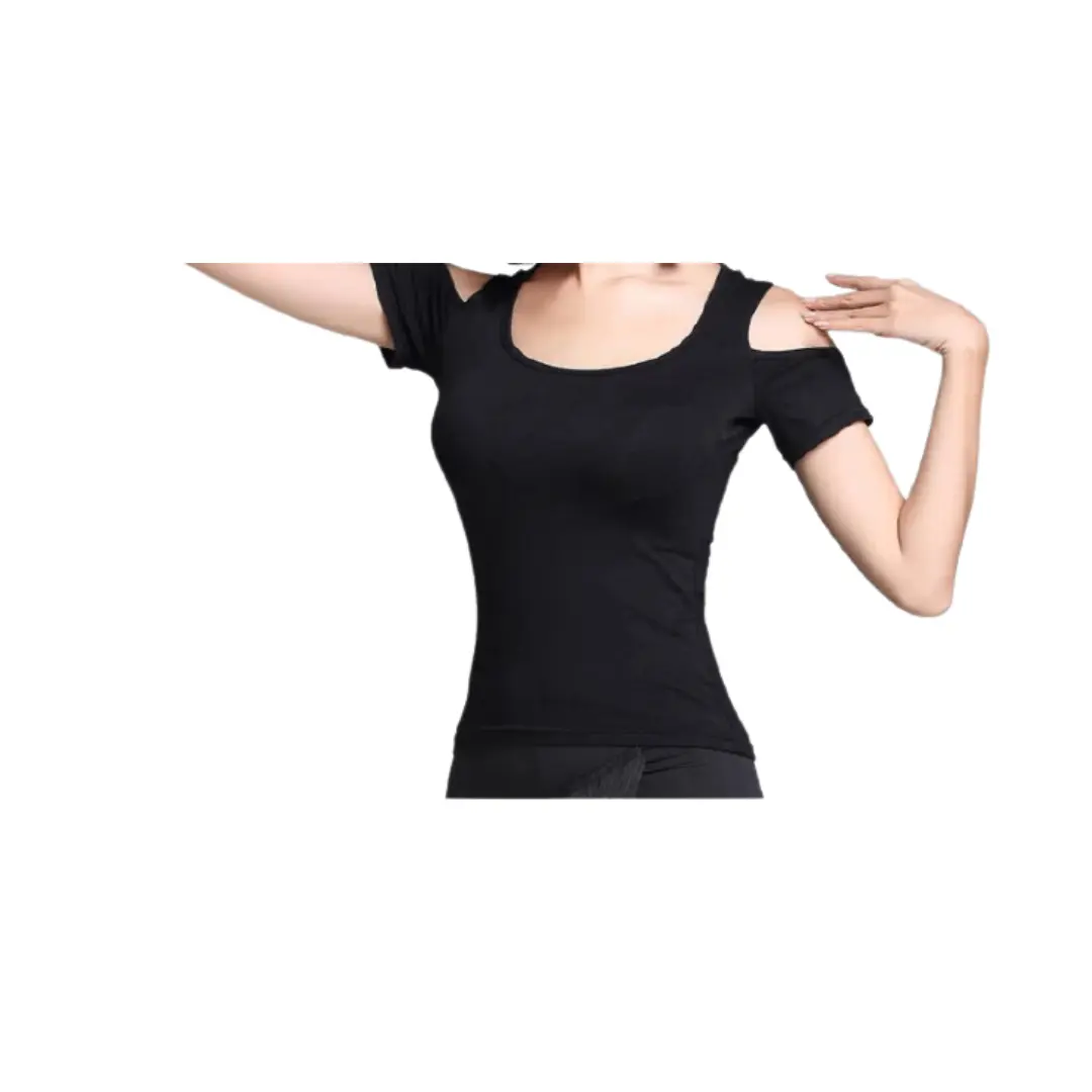 Atasan kaos line dance model cold shoulder