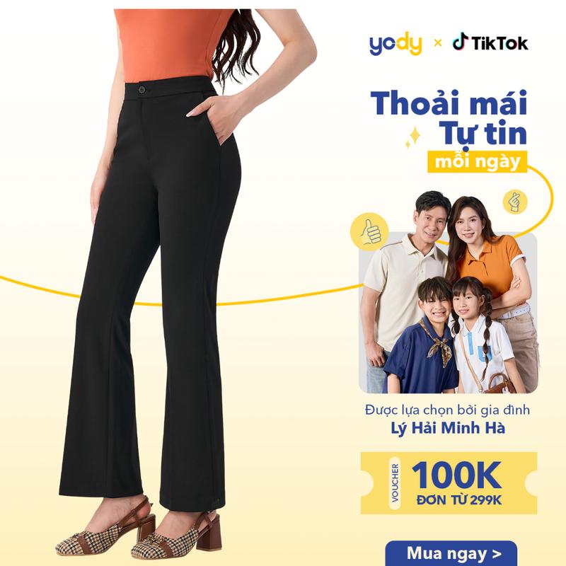 [Đồng giá] [ LIVE ] YODY Quần Âu Nữ Ống Loe Siêu Co Giãn QAN7036