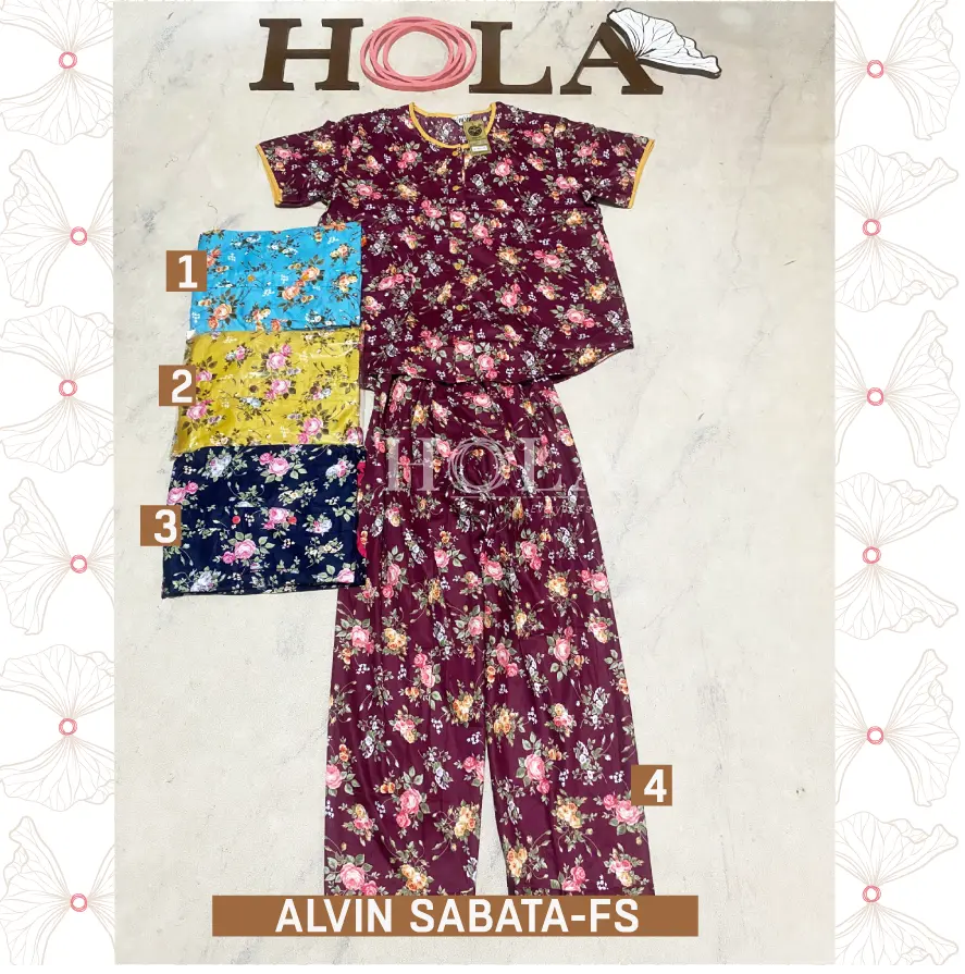 HOLA_FASH | ALVIN SABATA DEWASA LENGAN PENDEK, SETELAN PIYAMA ALVIN