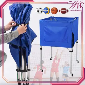 1set Cart Keranjang Bola Voli Serbaguna Kranjang Bola Voli Lipat Keranjang Bola Sepak Keranjang Bola Tenis